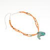 Carved Kingman Turquoise Bison Pendant Necklace
