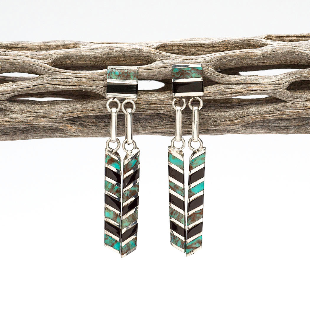 Egyptian Turquoise Dangle Earrings