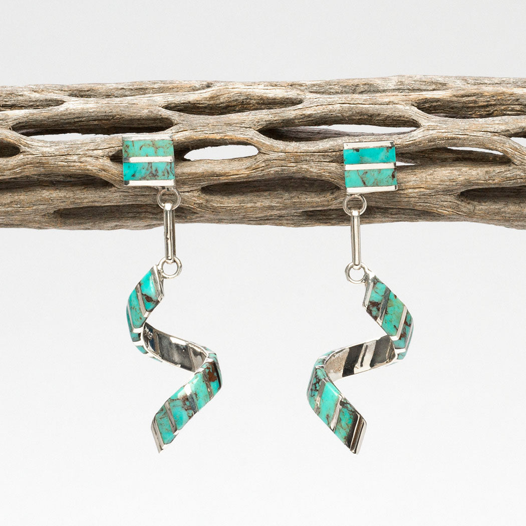 Egyptian Turquoise Ribbon Earrings
