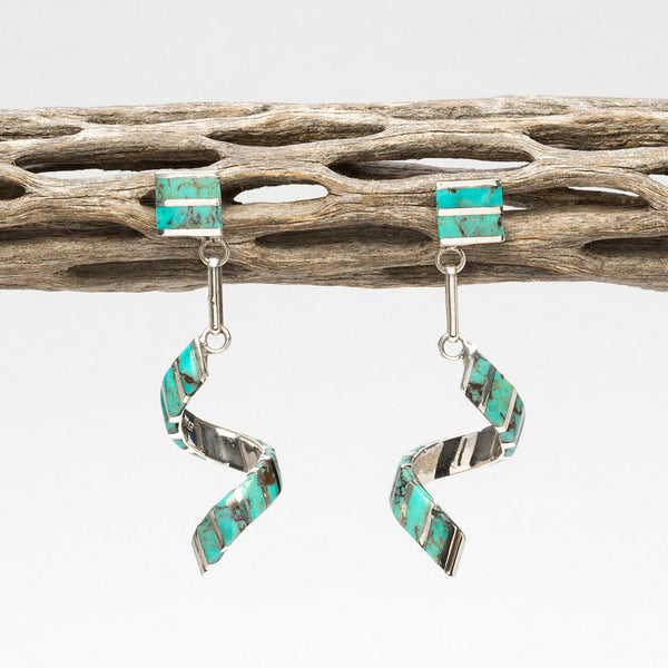 Egyptian Turquoise Ribbon Earrings