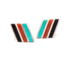 Kingman Turquoise & Acoma Jet Post Earrings