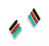 Kingman Turquoise & Acoma Jet Post Earrings