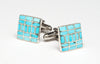 Channel Inlaid Turquoise Cuff Links