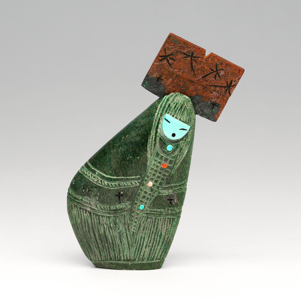 Green Bloodstone Tablita Corn Maiden & Grandmother