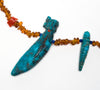 Reversible Kingman Turquoise Maiden & Grandmother Fetish Necklace