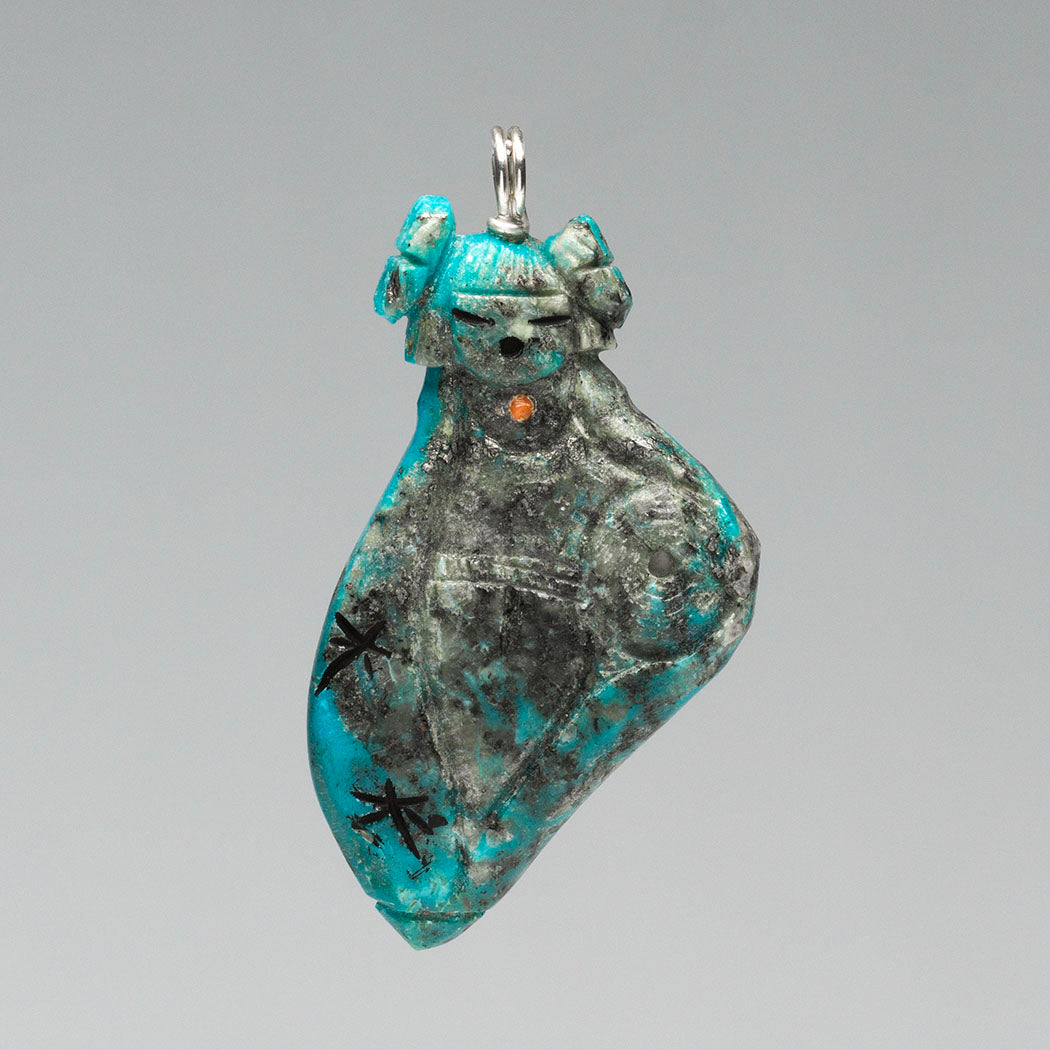 Kingman Turquoise Double-Sided Maidens Pendant