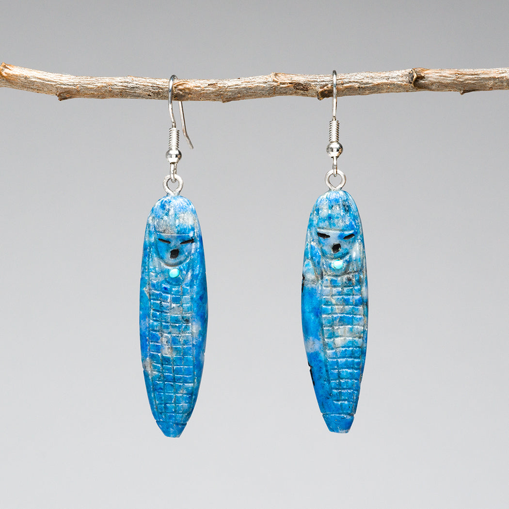 Blue Corn Maiden & Grandmother Double-Sided Earrings