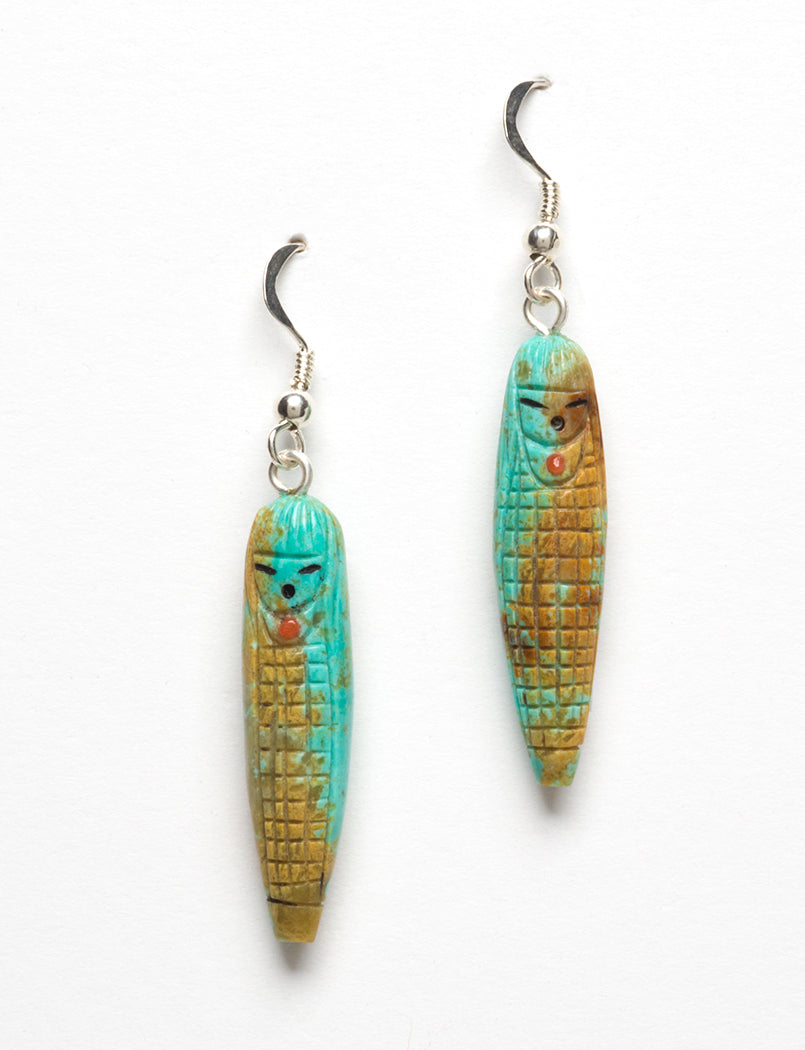 Two-Sided Corn Maiden & Grandmother Fetish Earrings