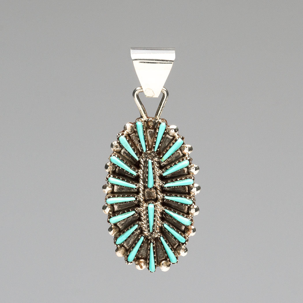 Turquoise Needle Point Pendant