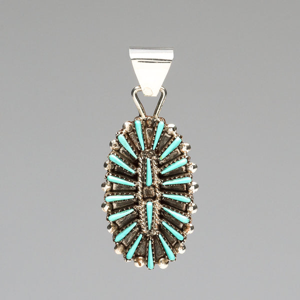 Turquoise Needle Point Pendant