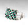 Kingman Turquoise Six Row Cuff Bracelet
