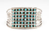 Six Row Kingman Turquoise Cuff Bracelet