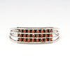 Triple Row Red Coral Cuff Bracelet