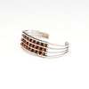 Triple Row Red Coral Cuff Bracelet