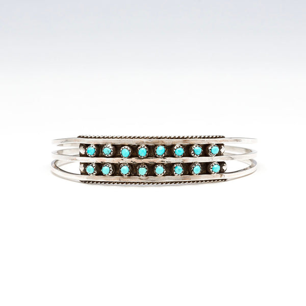 Double Row Turquoise Cuff Bracelet
