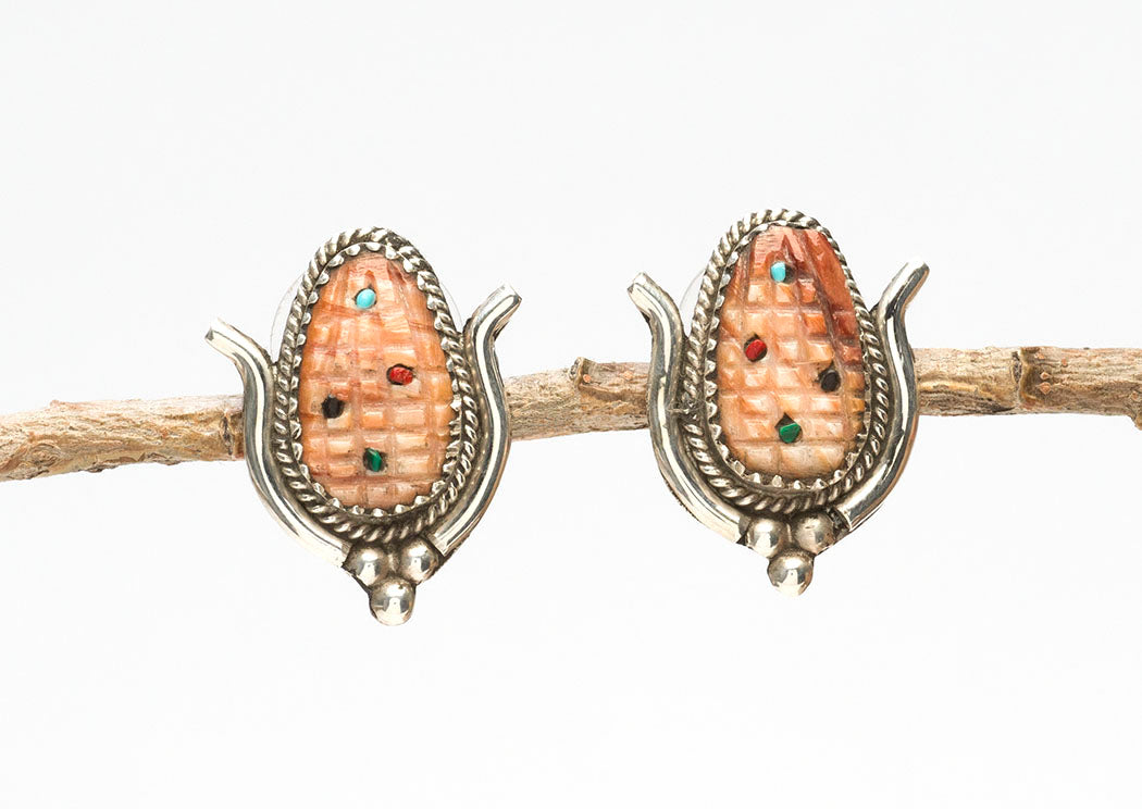 Carved Corn Earrings