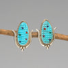 Carved Turquoise Corn Earrings