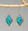 Carved Turquoise Dangle Earrings