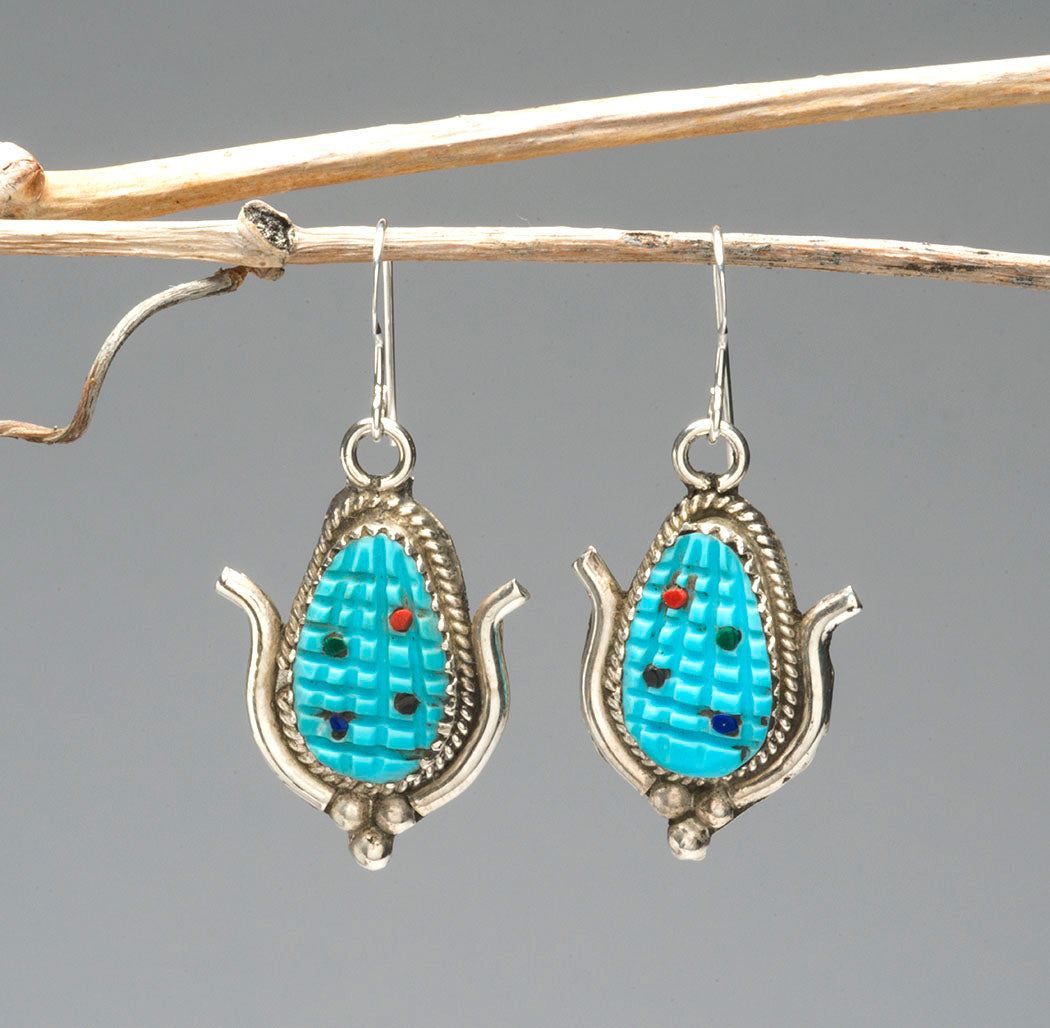 Turquoise Corn Dangle Earrings