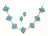 Carved Turquoise Corn Necklace & Earrings Set