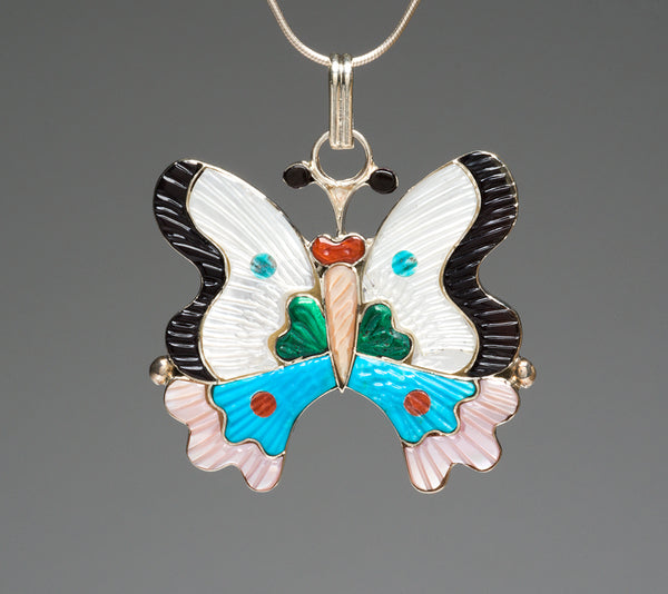 Exceptional Carved Butterfly Pendant