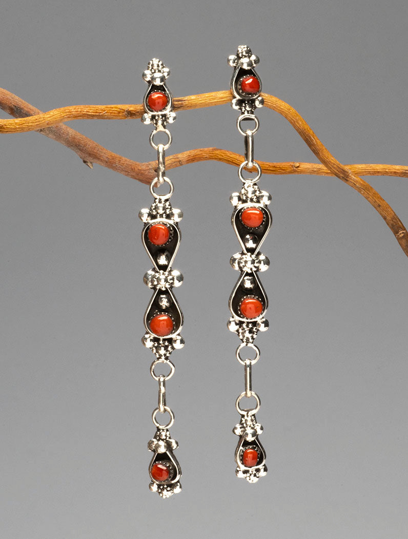 Romantic Red Coral Earrings