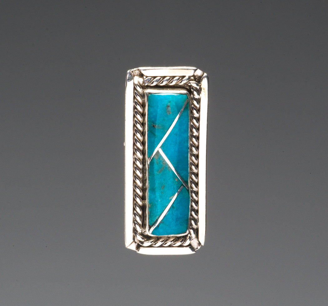 Contemporary Channel Inlay Turquoise Pendant