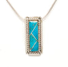 Contemporary Channel Inlay Turquoise Pendant