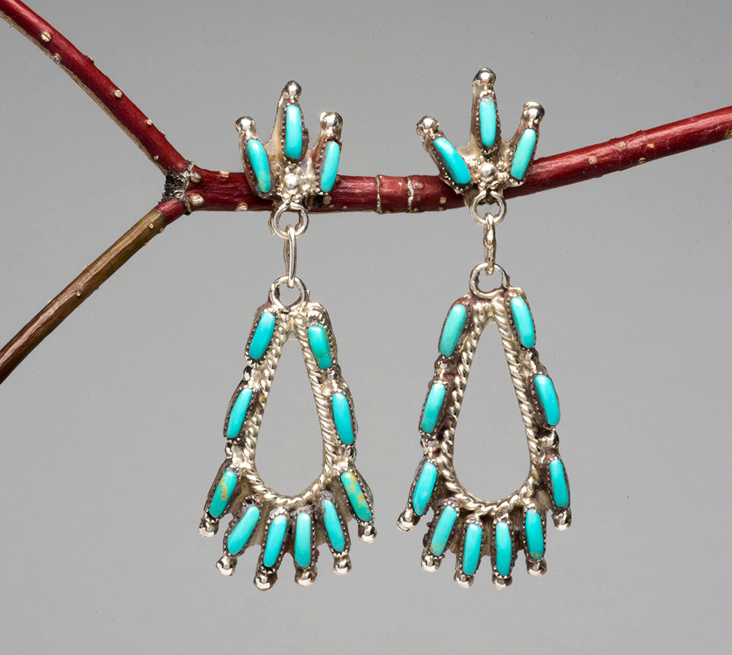 Kingman Turquoise Petit Point Earrings