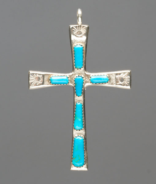 Kingman Turquoise Cross Pendant