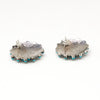Turquoise Snake Eye Petit Point Earrings