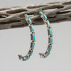 Kingman Turquoise Half Hoop Earrings