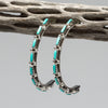 Kingman Turquoise Half Hoop Earrings
