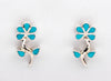 Sterling Silver & Sleeping Beauty Turquoise Flower Earrings