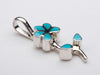 Sterling Silver & Sleeping Beauty Turquoise Flower Pendant