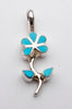 Sterling Silver & Sleeping Beauty Turquoise Flower Pendant