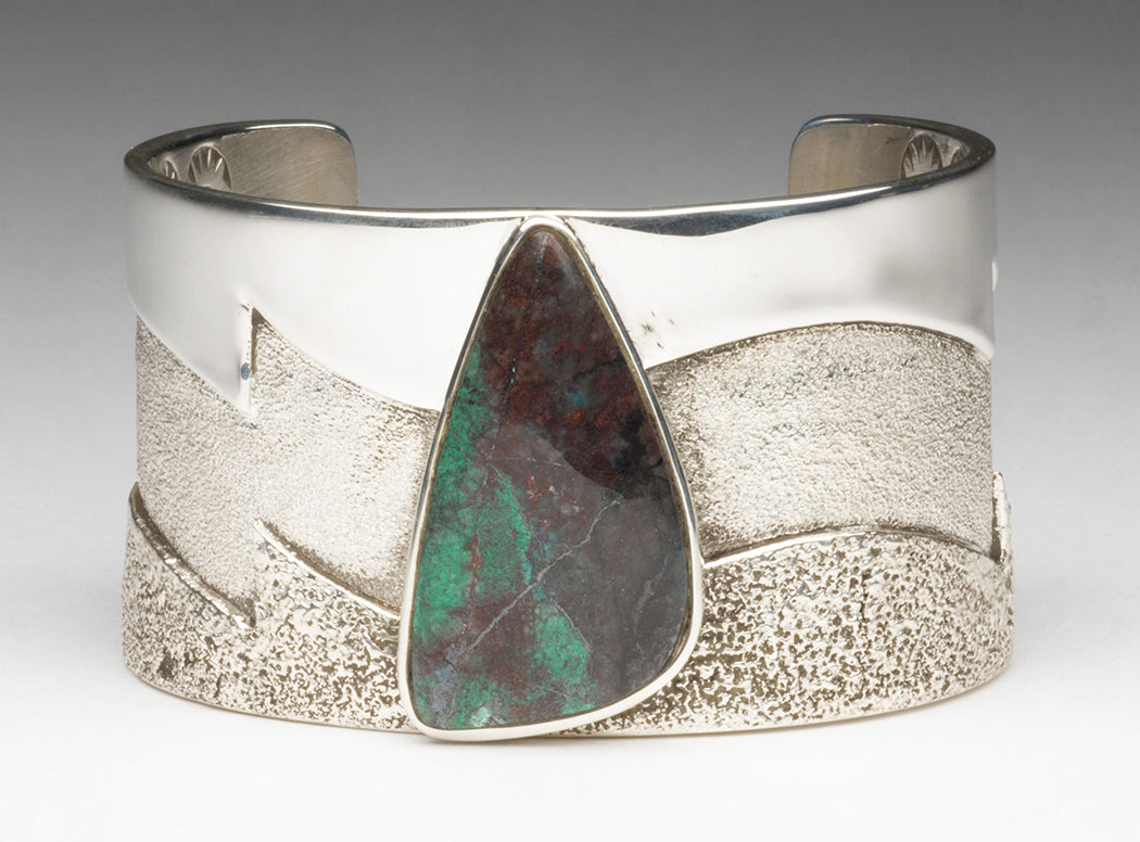 Sonoran Sunrise Cuprite & Sterling Silver Overlaid Cuff Bracelet