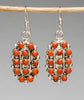 Cheerful Red Coral Petit Point Earrings