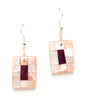 Pink Mussel Shell & Spiny Oyster Shell Mosaic Earrings