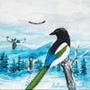 "Magpie Post" Original Acrylic Painting