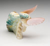 Pacific Green Snail Shell & Pink Mussel Shell Feathered Friend