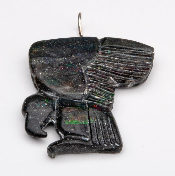 Reversible Honduran Black Opal Eagle Pendant