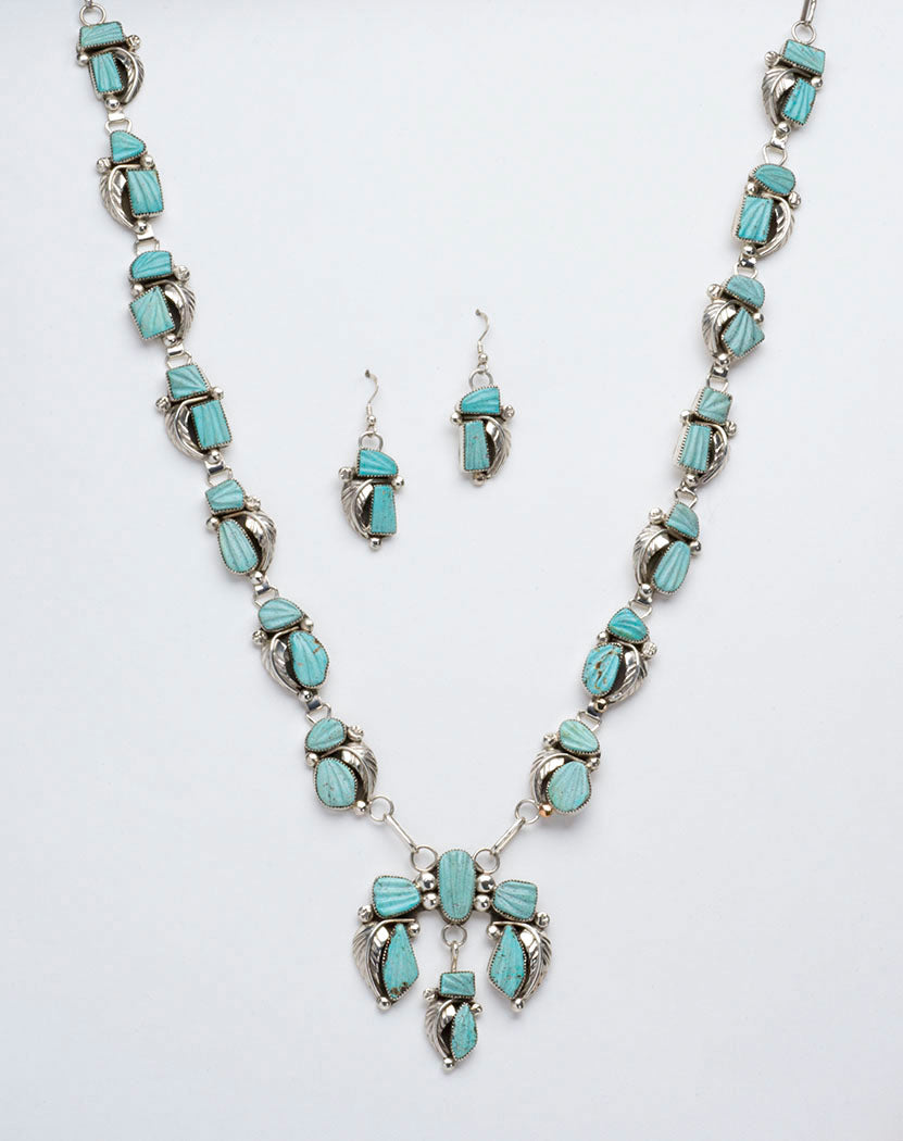 Faruodis Turquoise Necklace Earrings Set Bohemian Pendant India | Ubuy