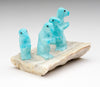 Turquoise Prairie Dogs On An Antler Base