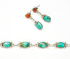 Turquoise Link Bracelet & Earring Set