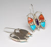 Natural Turquoise, Spiny Oyster Shell & Sugilite Butterfly Earrings