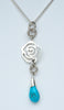 Sterling Silver Rose Pendant With Turquoise
