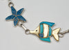 Crab, Fish, Seahorse & Starfish Link Bracelet