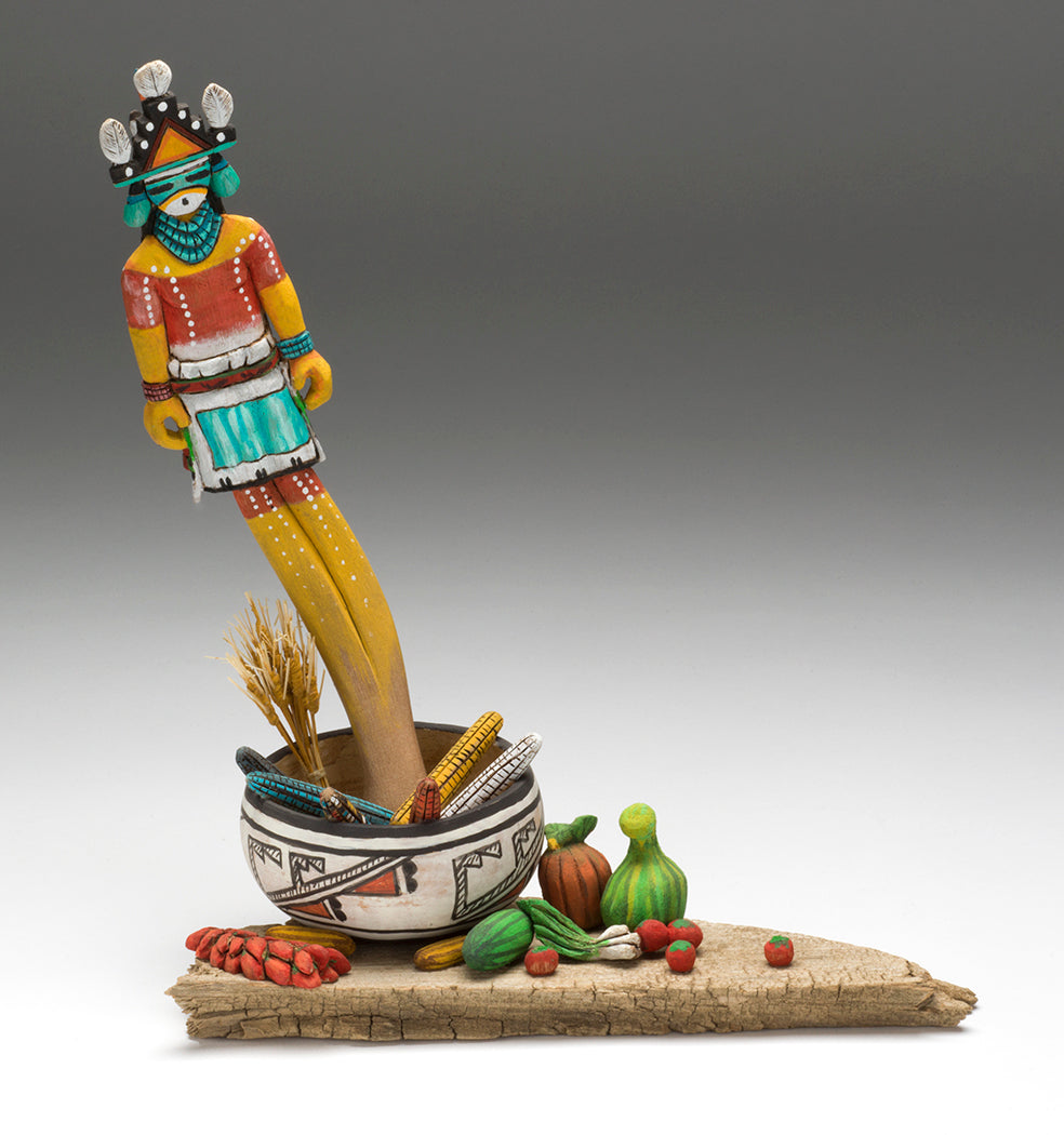 "Bringer Of Seeds" Cottonwood & Acrylic Paints Katsina Doll