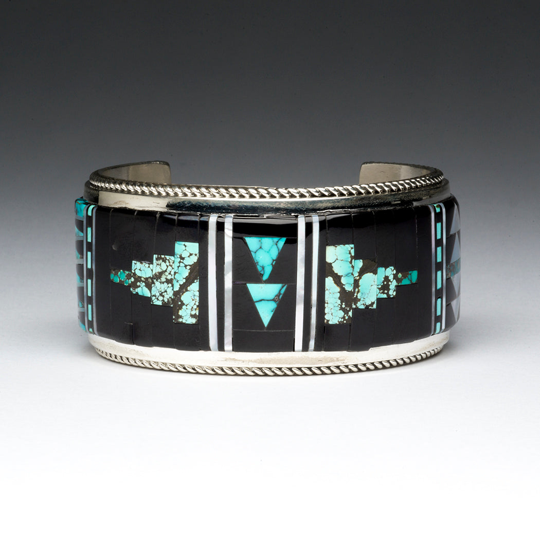 Striking Stone-To-Stone Inlaid Cuff Bracelet